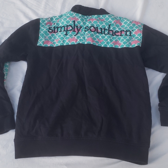 Simply Southern Navy Aqua Whale Pullover Size S - Picture 7 of 9